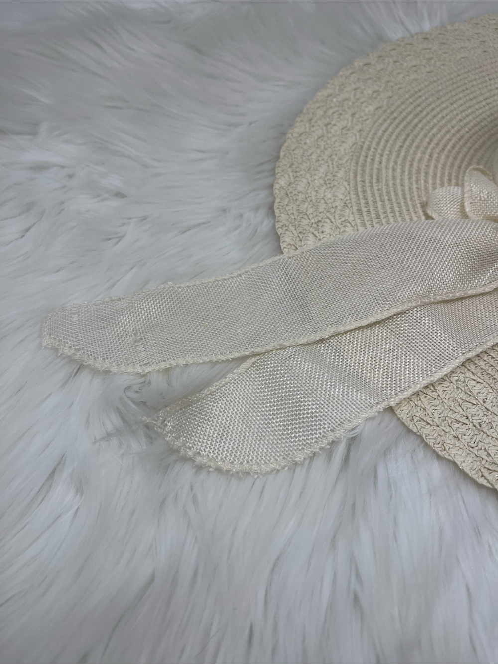 Women’s Beige Wide Brim Floppy Sun Hat with Bow One Size - Picture 5 of 6